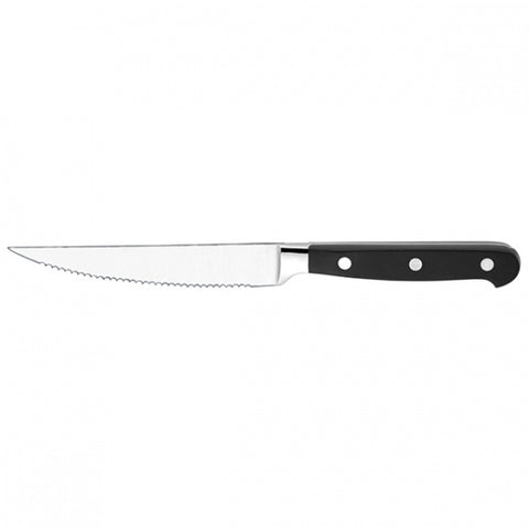 Steak Knife Point Tip Black Handle 230mm RIVETED HANDLE TRENTON 