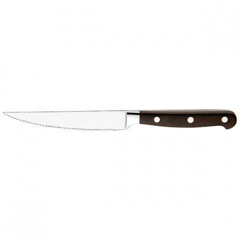 Steak Knife Point Tip Brown Handle 230mm RIVETED HANDLE TRENTON 