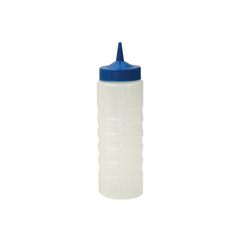 Sauce Bottle 750ml CLEAR BODY  BLUE TOP CATERRAX 