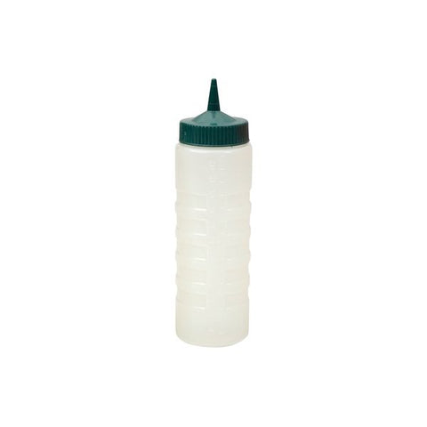 Sauce Bottle 750ml CLEAR BODY  GREEN TOP CATERRAX 