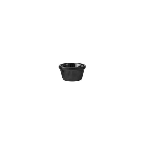 Ramekin Flutted 72mm 40mm H 60ml BLACK RYNER Melamine 