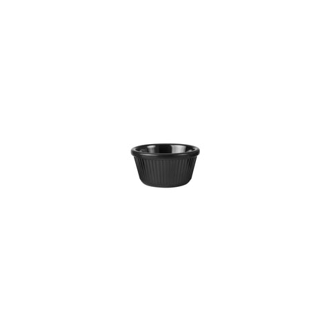 Ramekin Flutted 80mm 45mm H 90ml BLACK RYNER Melamine 