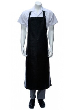 Long PVC Bib Apron - Black