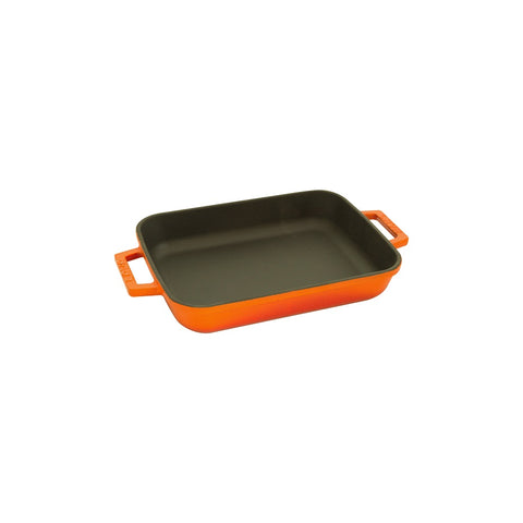 Rectangle Dish 370x200mm 55mm H 2.54Lt ORANGE LAVA Roasting