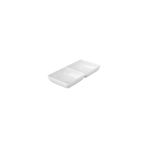 Divided Sauce Dish 100x75mm WHITE RYNER Melamine 