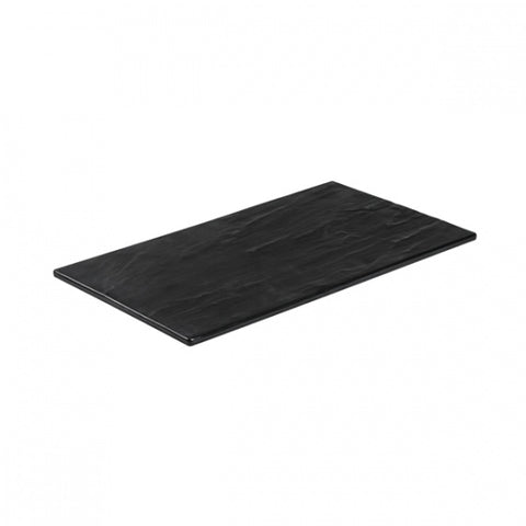 Rectangle Flat Platter 375x210mm BLACK RYNER Melamine Taroko