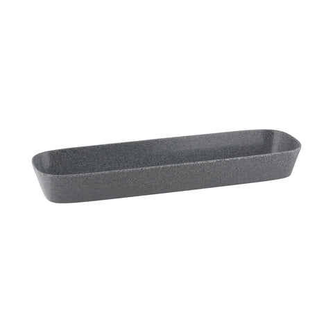 Rectangle Dish 2/4 Size 65mm Deep STONE GREY RYNER Melamine Pebble