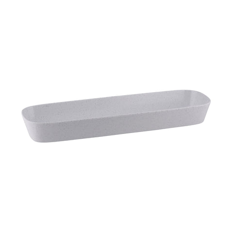 Rectangle Dish 2/4 Size 65mm Deep STONE WHITE RYNER Melamine Pebble