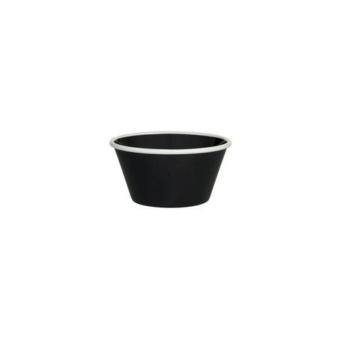 Tapered Bowl 125x125x67mm BLACK W/WHITE LINE RYNER Melamine Evoke