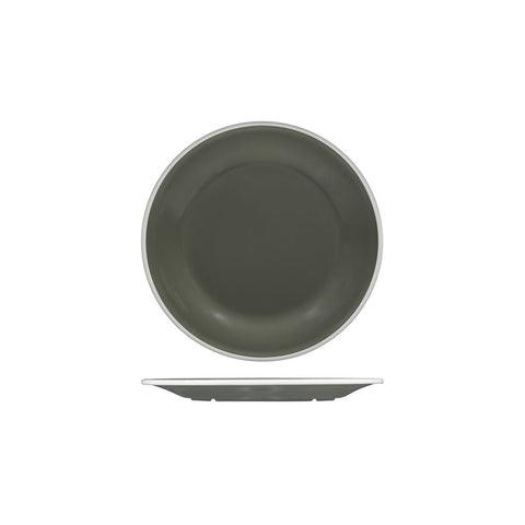 Round Plate 220mm GREY W/WHITE LINE RYNER Melamine Evoke