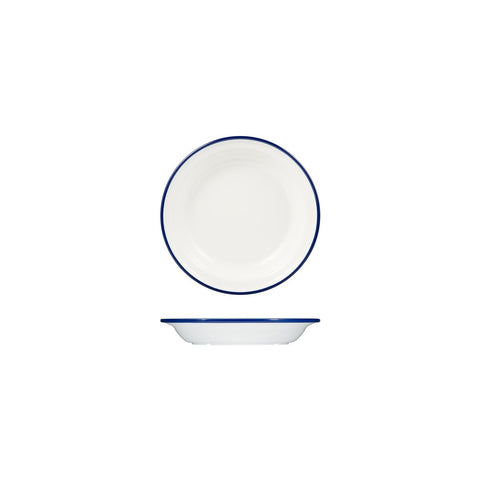 Soup / Pasta Plate 200mm WHITE W/BLUE LINE RYNER Melamine Evoke