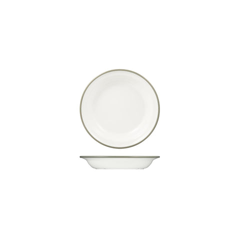 Soup / Pasta Plate 200mm WHITE W/GREY LINE RYNER Melamine Evoke