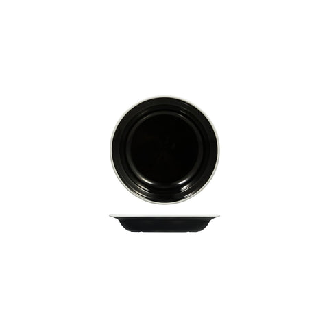 Soup / Pasta Plate 200mm BLACK W/WHITE LINE RYNER Melamine Evoke