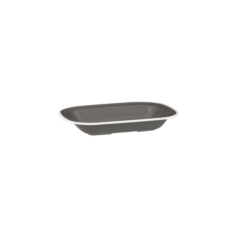 Rectangle Dish 200x145x45mm GREY W/WHITE LINE RYNER Melamine Evoke