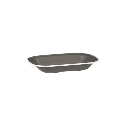 Rectangle Dish 230x176x45mm GREY W/WHITE LINE RYNER Melamine Evoke