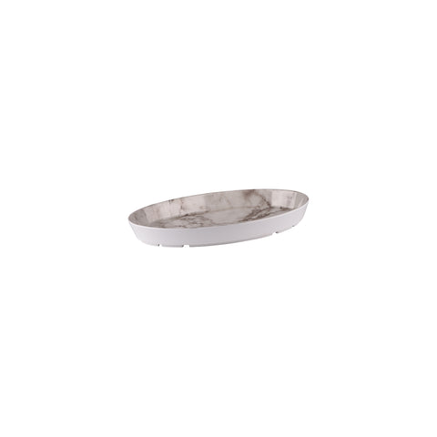 Oval Dish 325x200x40mm WHITE MARBLE RYNER Melamine 