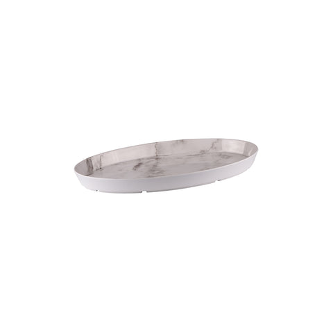 Oval Dish 425x265x40mm WHITE MARBLE RYNER Melamine 