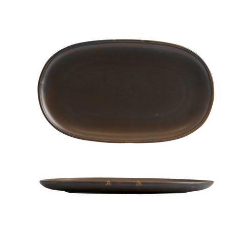 Oval Coupe Plate 355X215mmMODA PORCELAIN Earth