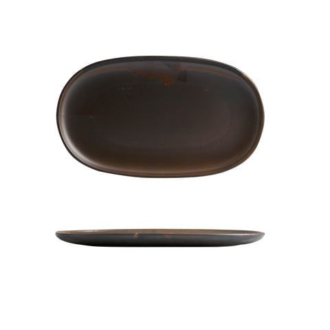 Oval Coupe Plate 305X180mmMODA PORCELAIN Rust