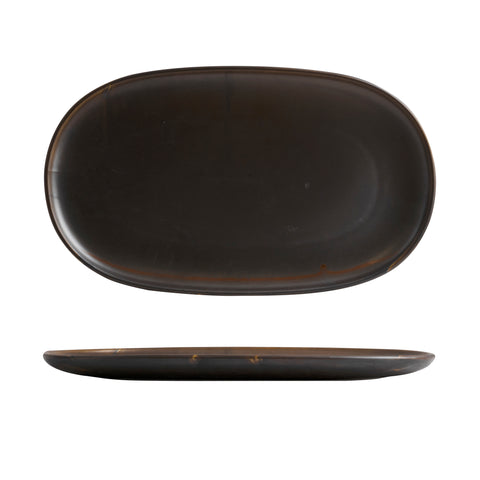 Oval Coupe Plate 405X240mmMODA PORCELAIN Rust