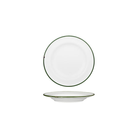 Round Plate 170mm WHITE W/GREEN LINE LUZERNE Tintin