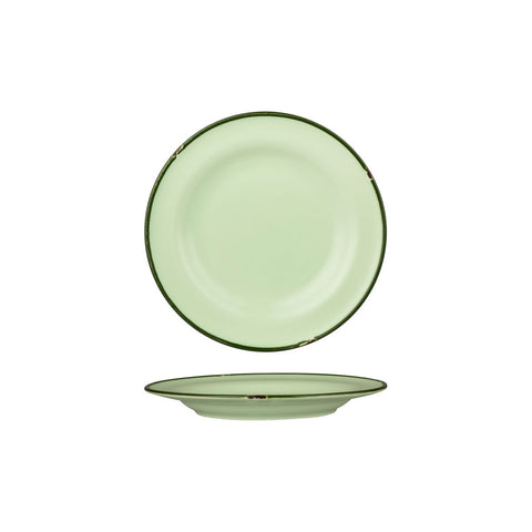 Round Plate 210mm GREEN W/GREEN LINE LUZERNE Tintin