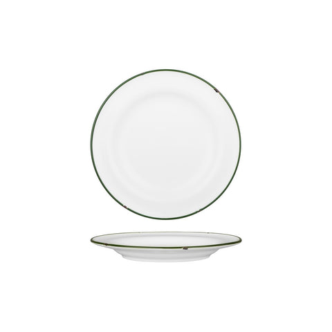 Round Plate 210mm WHITE W/GREEN LINE LUZERNE Tintin