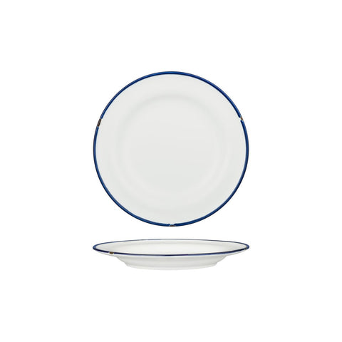 Round Plate 210mm WHITE W/NAVY LINE LUZERNE Tintin