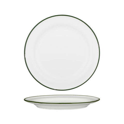 Round Plate 270mm WHITE W/GREEN LINE LUZERNE Tintin