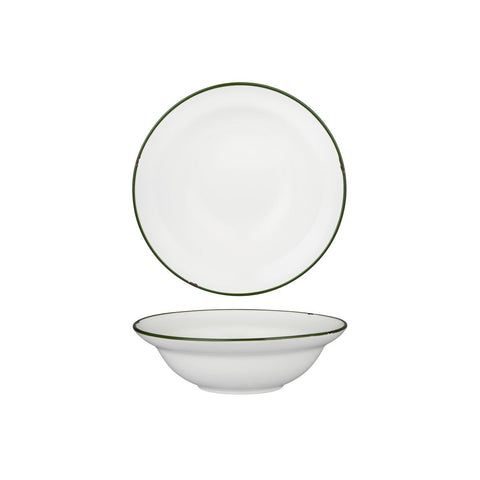 Round Bowl 190mm 380ml WHITE W/GREEN LINE LUZERNE Tintin