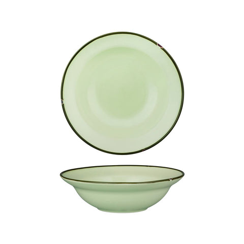 Deep Bowl Plate 220mm 580ml GREEN W/GREEN LINE LUZERNE Tintin