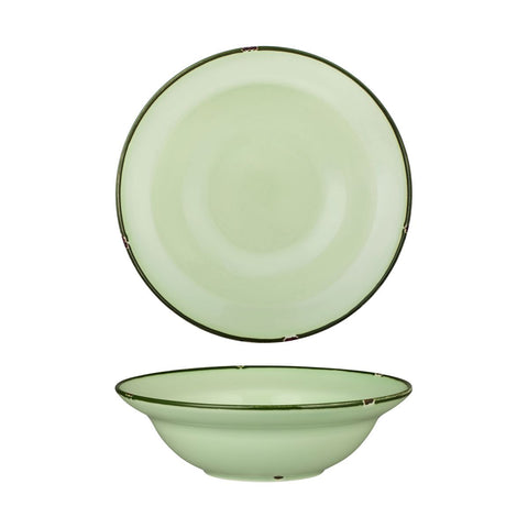 Deep Bowl Plate 240mm 830ml GREEN W/GREEN LINE LUZERNE Tintin