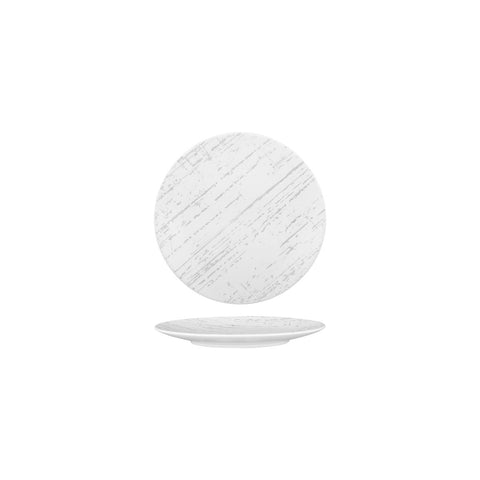 Round Plate Flat 160mm WHITE WITH GREY LUZERNE Drizzle