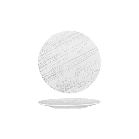 Round Plate Flat 210mm WHITE WITH GREY LUZERNE Drizzle