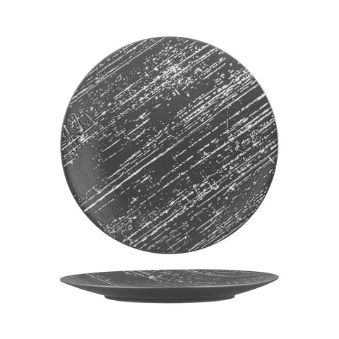 Round Plate Flat 280mm GREY WITH WHITE LUZERNE Drizzle