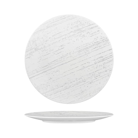 Round Plate Flat 280mm WHITE WITH GREY LUZERNE Drizzle