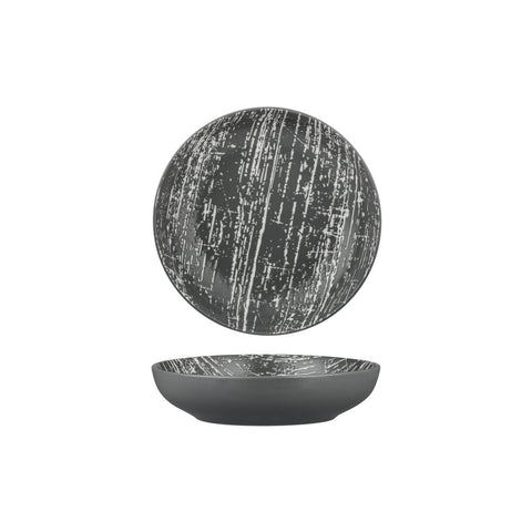 Round Share Bowl 210mm 1000ml GREY WITH WHITE LUZERNE Drizzle