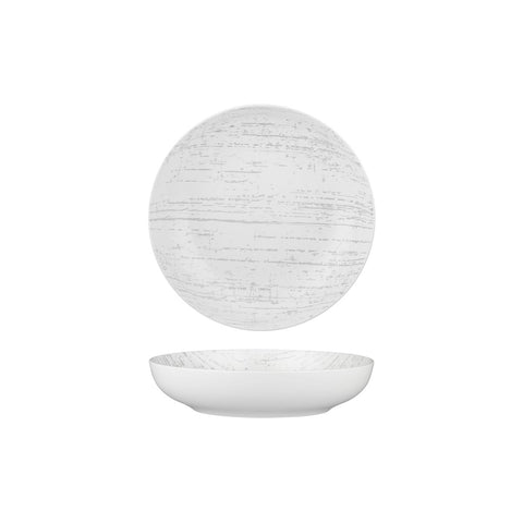 Round Share Bowl 210mm 1000ml WHITE WITH GREY LUZERNE Drizzle