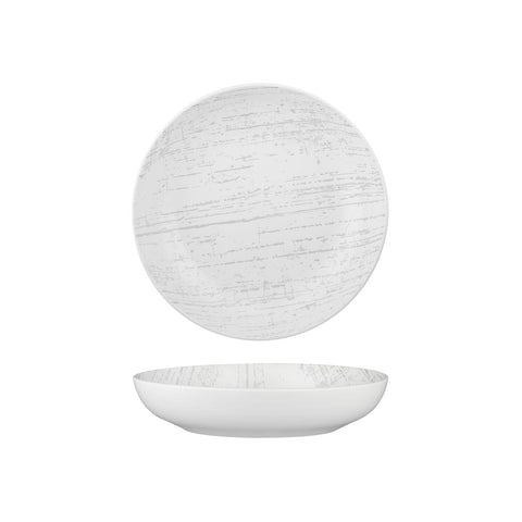 Round Share Bowl 230mm 1160ml WHITE WITH GREY LUZERNE Drizzle