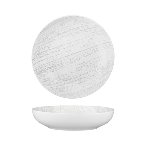 Round Share Bowl 260mm 1900ml WHITE WITH GREY LUZERNE Drizzle