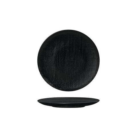 Round Plate Flat 180mm MATT BLACK LUZERNE Linen