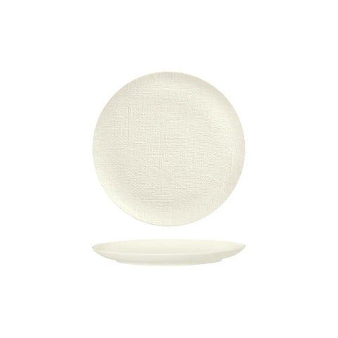 Round Plate Flat 180mm MATT WHITE LUZERNE Linen