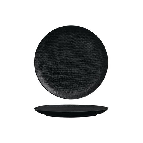 Round Plate Flat 210mm MATT BLACK LUZERNE Linen