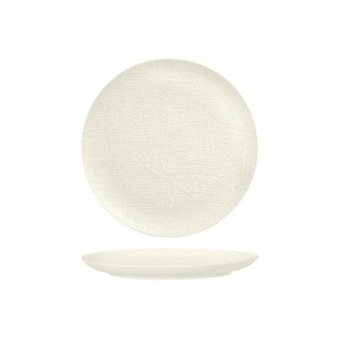 Round Plate Flat 210mm MATT WHITE LUZERNE Linen