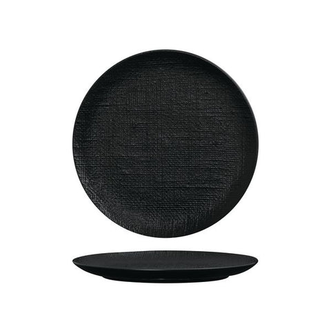 Round Plate Flat 260mm MATT BLACK LUZERNE Linen