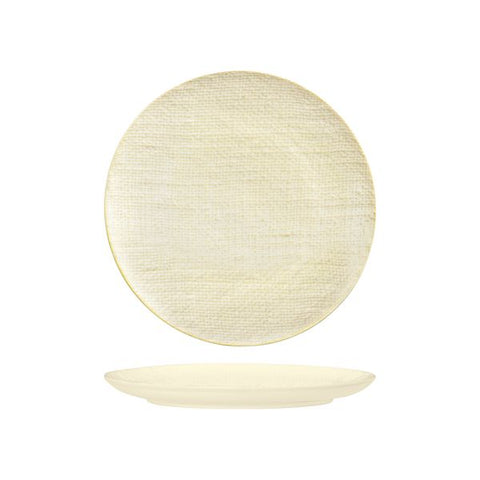 Round Plate Flat 260mm REACTIVE WHITE LUZERNE Linen