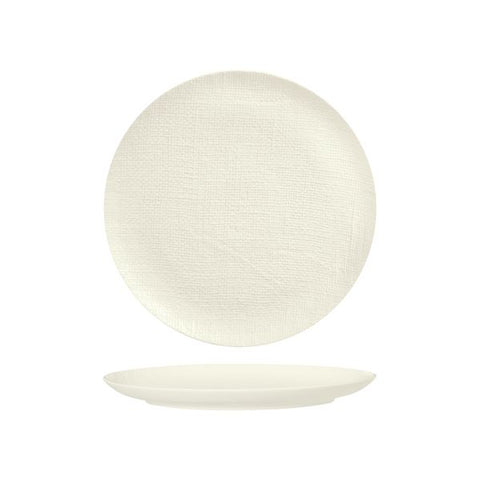 Round Plate Flat 260mm MATT WHITE LUZERNE Linen