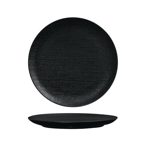 Round Plate Flat 285mm MATT BLACK LUZERNE Linen