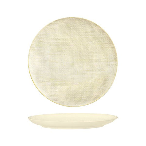 Round Plate Flat 285mm REACTIVE WHITE LUZERNE Linen