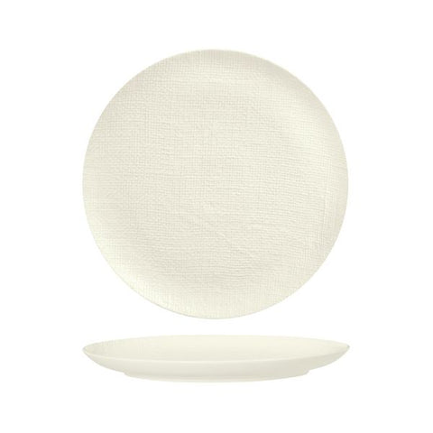 Round Plate Flat 285mm MATT WHITE LUZERNE Linen